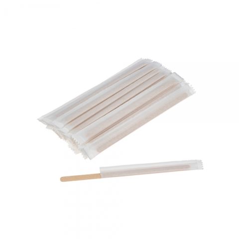 Размешиватель деревянный 140 мм в индивидуальной упаковке 250 шт/уп