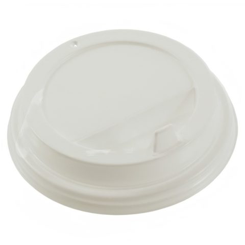 Крышка для стаканов 250мл, 80мм диаметр, белая с клапаном