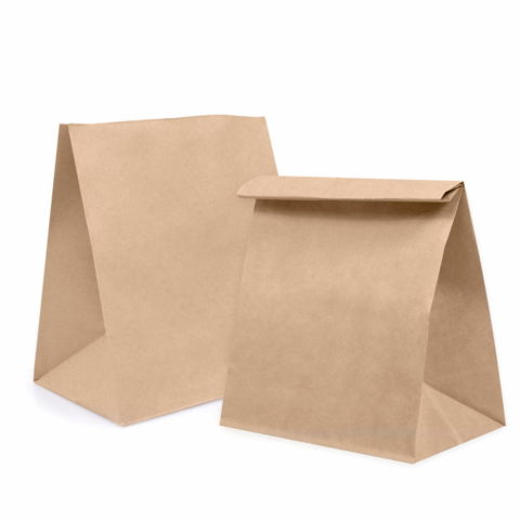 Крафт пакет с прямоугольным дном 320*340*200 мм 70 г/м2 бурый