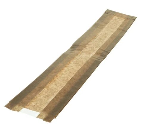 Бумажный пакет с окном 60 мм с плоским дном 110 * 60 * 600 мм 40 г/м2 белый ф. 1000/1