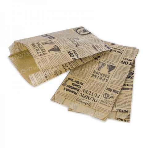 Бумажный одноразовый пакет «Газета — Big» 100*60*300. беж п/перг. Ф.2000/1