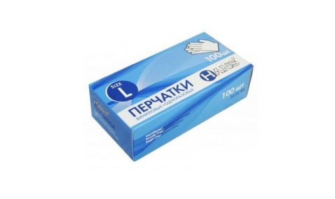 Перчатки винил-нитриловые Прозрачный, размер «L» HANS